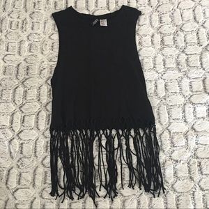 Black Tank Top w/ Fringe at the Bottom H&M XS